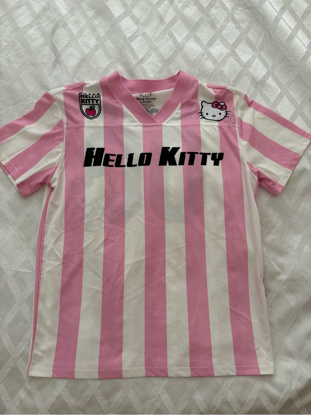 Hello Kitty Pink & White Striped Soccer Jersey